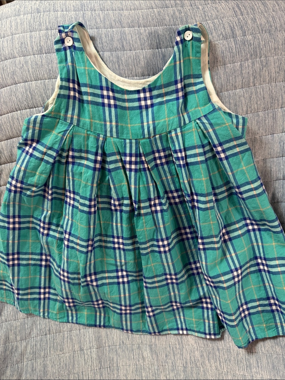 SweetHoney Teal and Blue Plaid Sleeveless Dress